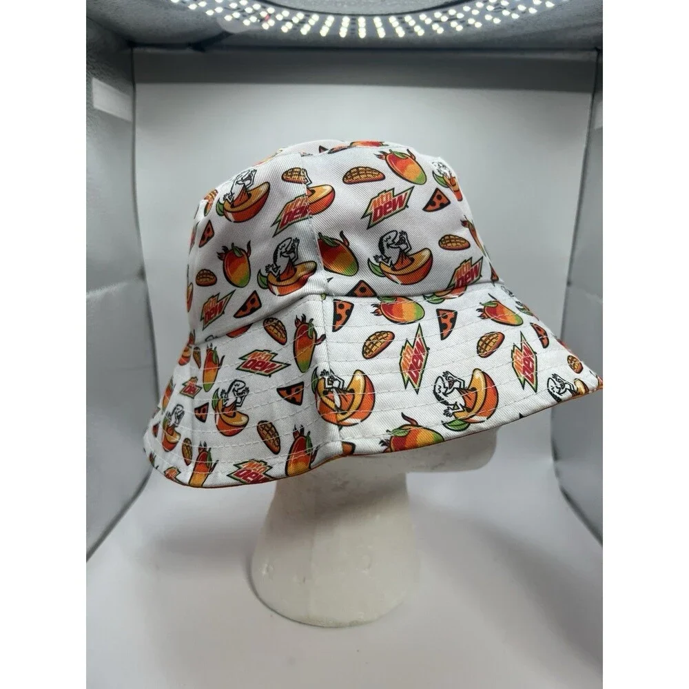 NEW Little Caesars Mountain Dew Mango Rush Reversible Bucket Hat Limited Edition